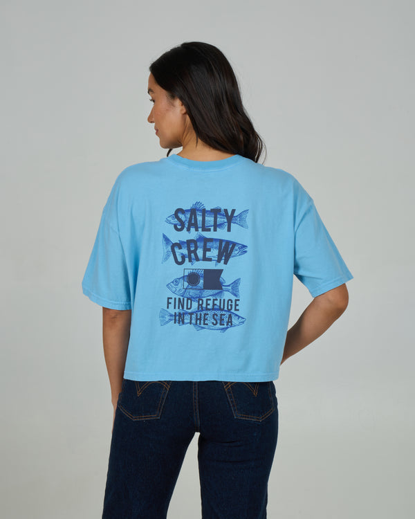 salty crew Fish Finder Skimmer Tee - Marine Blue