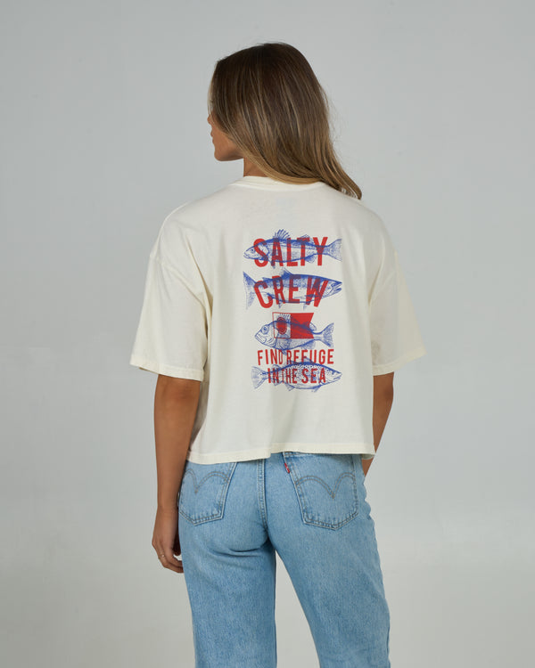Salty Crew Fish Finder Skimmer Tee - Off White