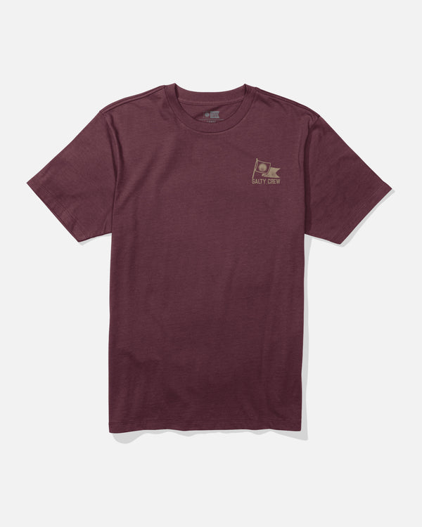 Salty Crew Flag Day Tee - Burgundy