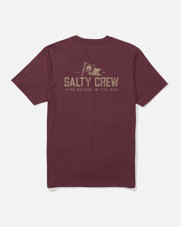 salty crew Flag Day Tee - Burgundy