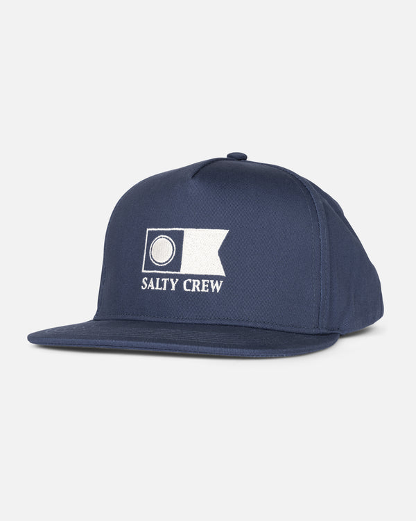 salty crew Flagship 5 Panel Hat - Navy