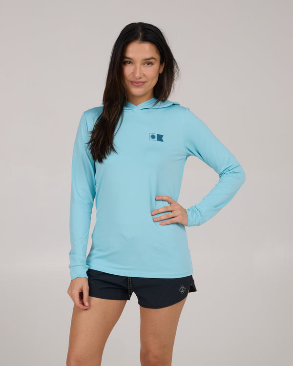 Salty Crew Flagship Sunshirt Hoodie - Pacific Blue