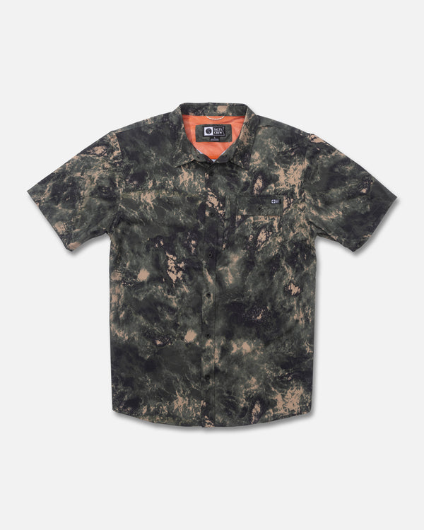 salty crew Flagship UV Button Up - Deep Forest