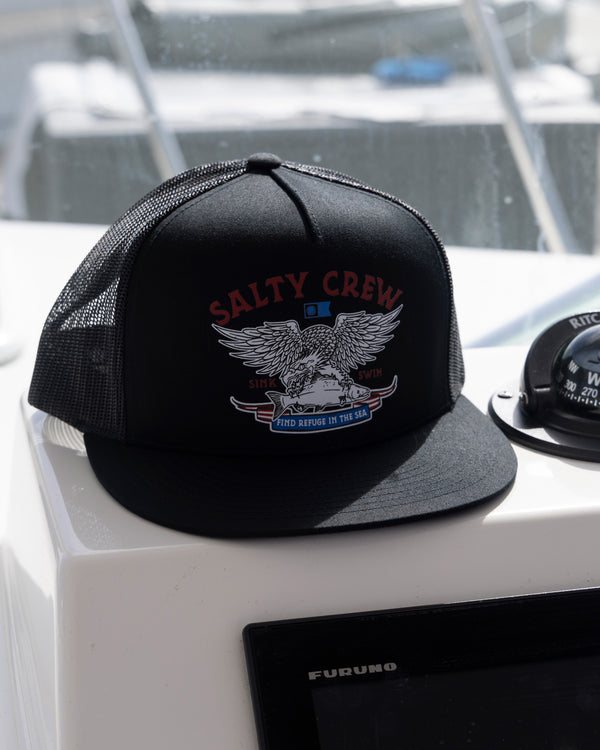 Salty Crew Fly Over Trucker - Black
