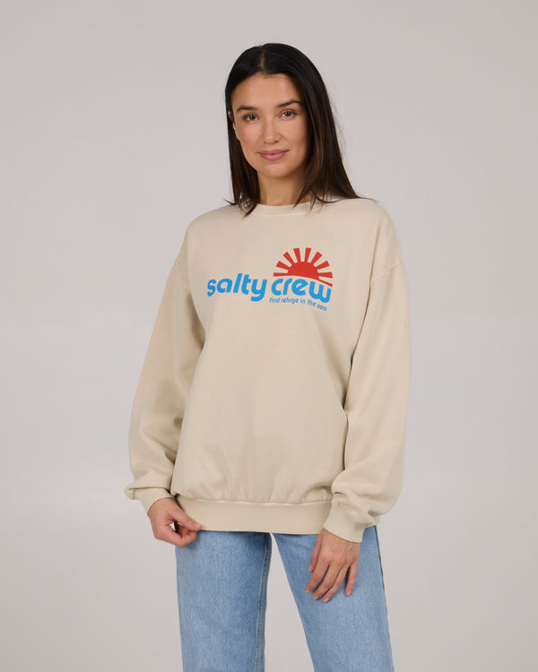 salty crew Fun In The Sun Crew Fleece - Off White