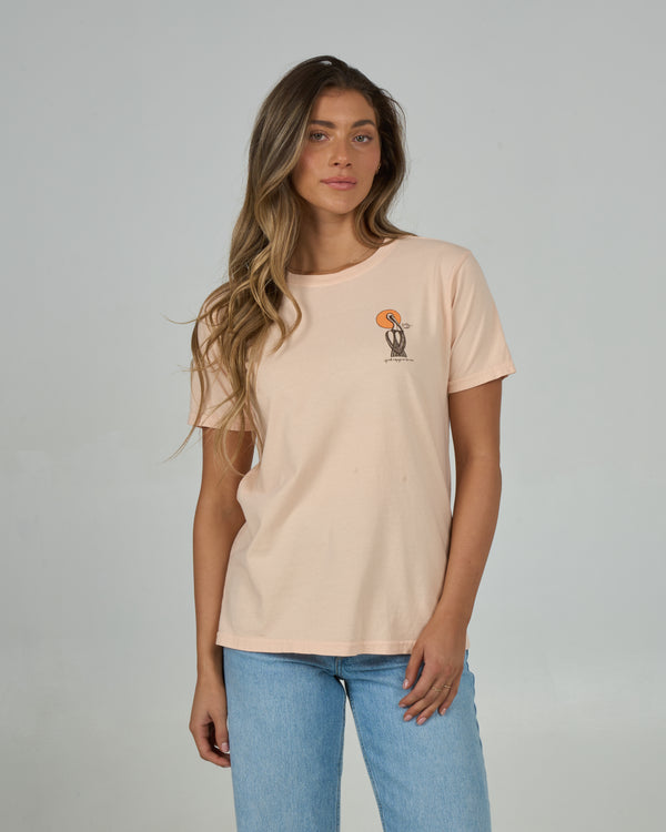 Salty Crew Geo Pelican Boyfriend Tee - Peach Fizz