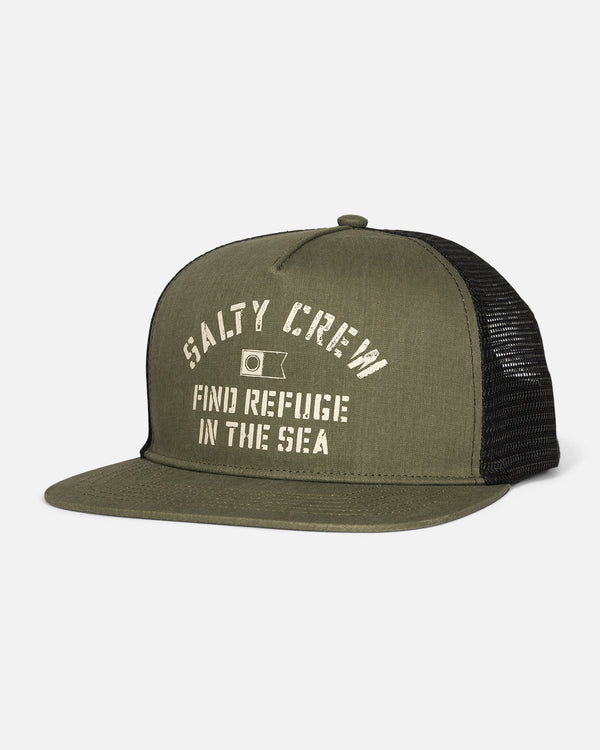 salty crew Good Times Trucker Hat - Olive