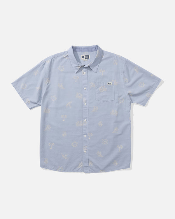 salty crew Good Vibes Button Up - Blue Fog