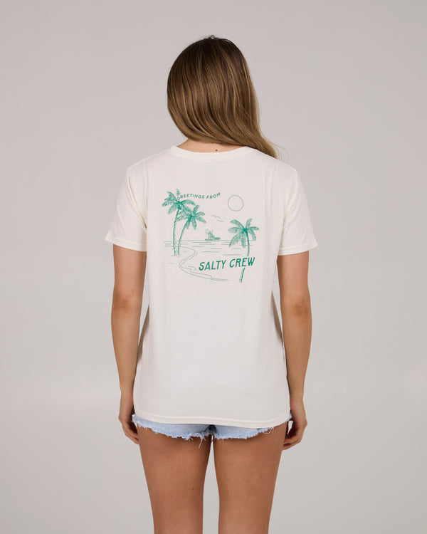 salty crew Greetings Boyfriend Tee - Off White