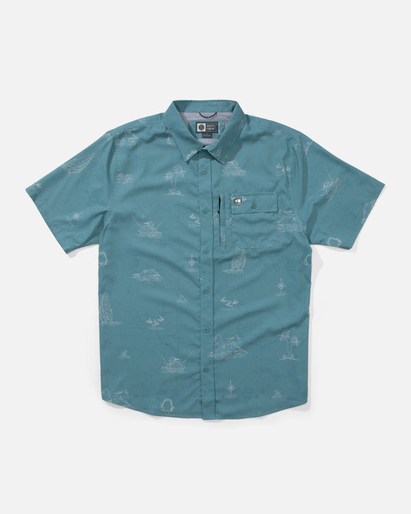 salty crew Helmsman UV Button Up - Hydro
