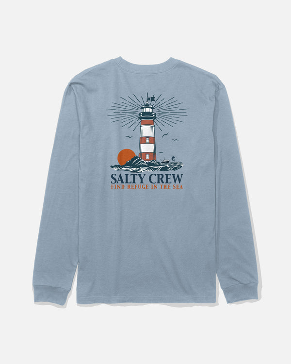 salty crew High Beam Long Sleeve Tee - Blue Fog