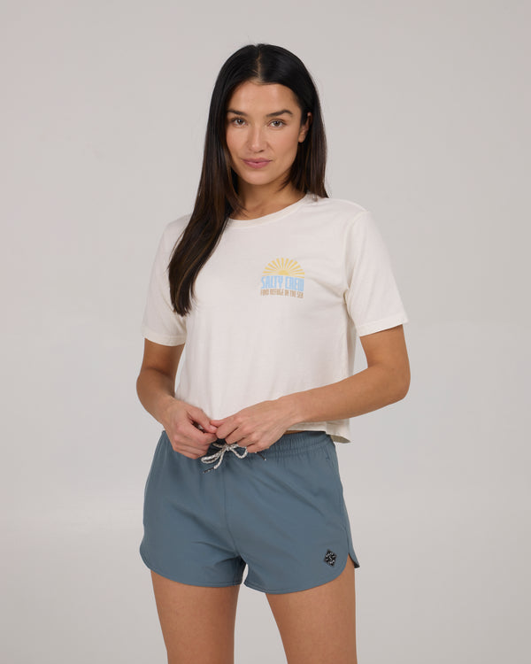 salty crew In The Rays Crop Tee - Off White