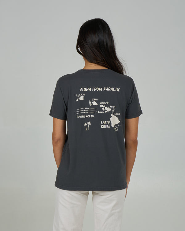 salty crew Island Chain Boyfriend Tee - Charcoal