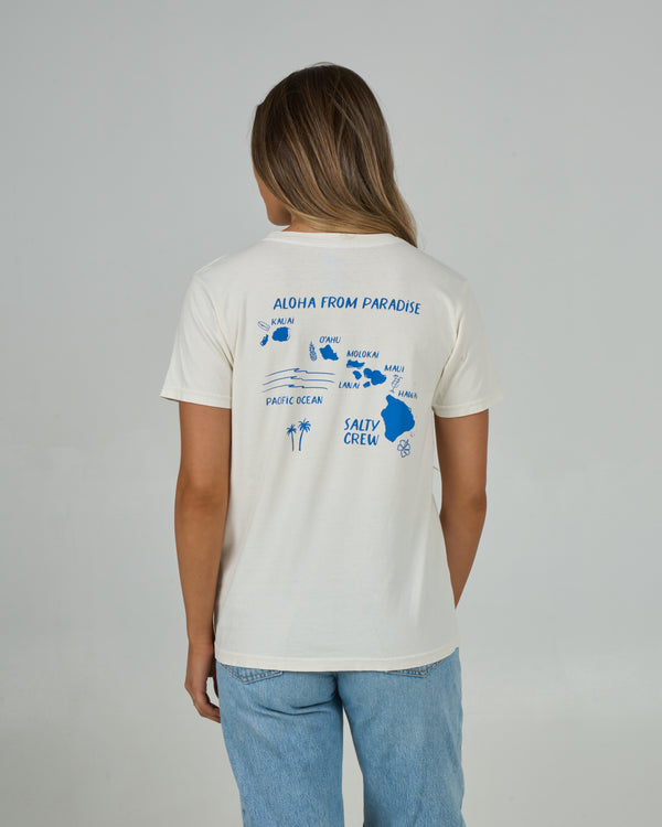 salty crew Island Chain Boyfriend Tee - Off White