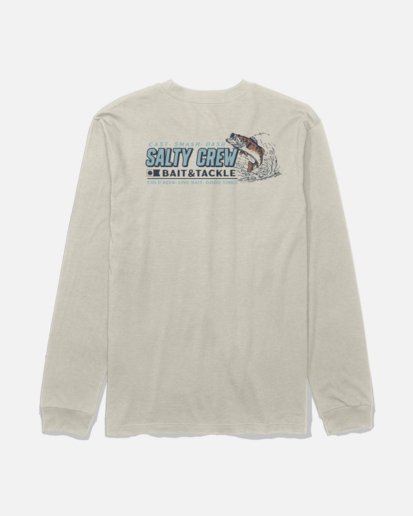 salty crew Live Bait Long Sleeve Tee - Bone