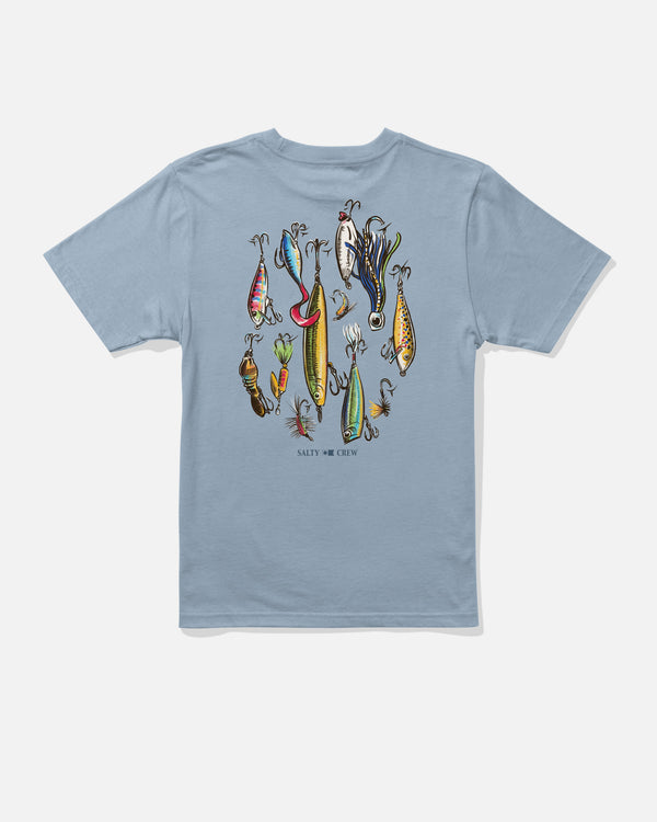 salty crew Lure Gear Boys Tee - Blue Fog