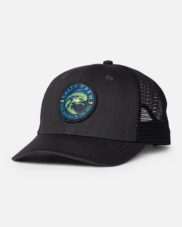 salty crew Mahi Club Trucker Hat - Black