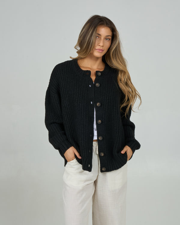 salty crew Mariner Cardigan - Black