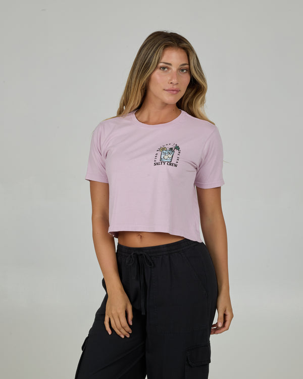 Salty Crew Ocean Spray Crop Tee - Pale Orchid