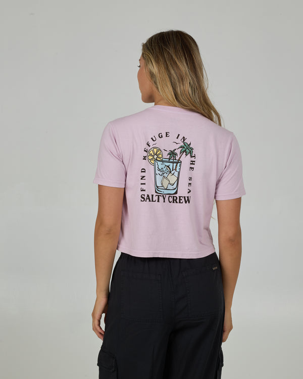 salty crew Ocean Spray Crop Tee - Pale Orchid