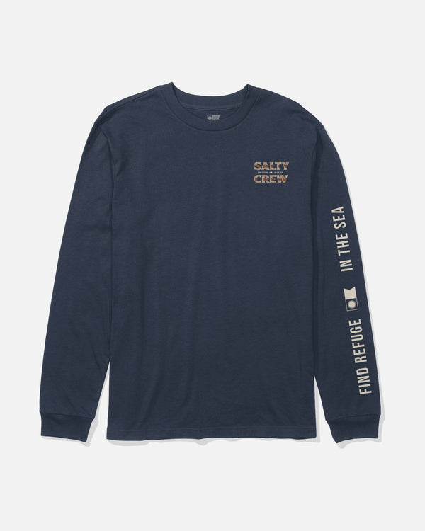 Salty Crew Offset Boys Long Sleeve Tee - Navy