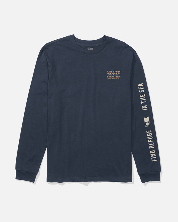 Salty Crew Offset Long Sleeve Tee - Navy