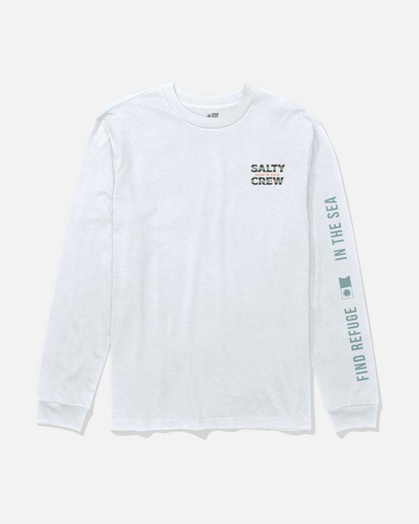 Salty Crew Offset Long Sleeve Tee - White
