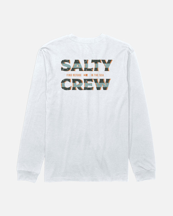 salty crew Offset Long Sleeve Tee - White