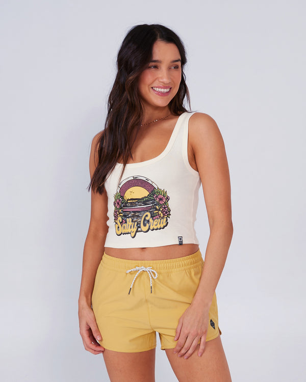 Salty Crew On Vacation Tank - Bone
