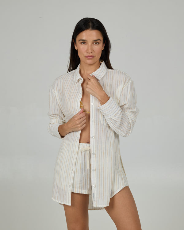 salty crew Palapa Tunic - Off White Gold