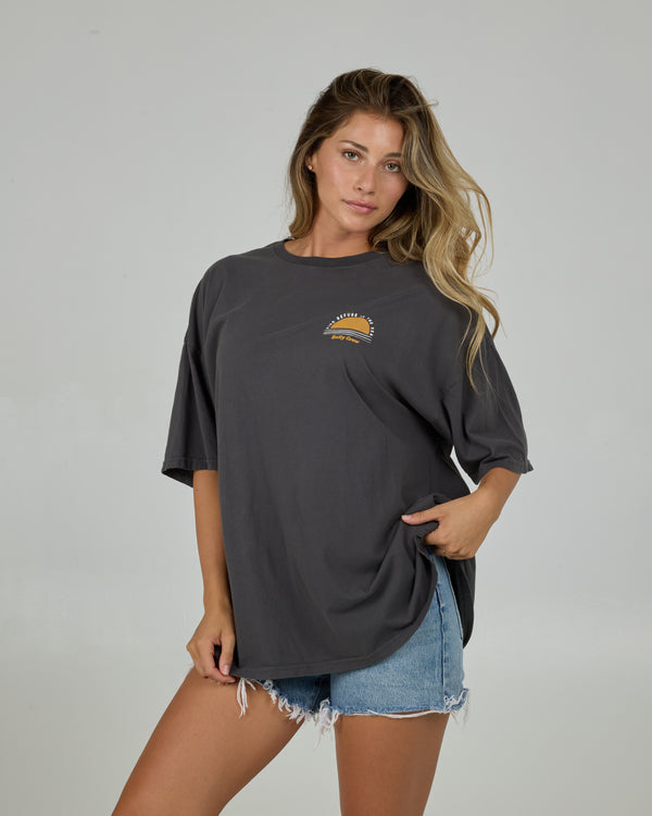 Salty Crew Palm Set Cover Up Tee - Charcoal