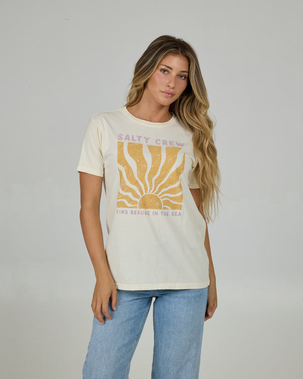 salty crew Perfect Set Boyfriend Tee - Off White