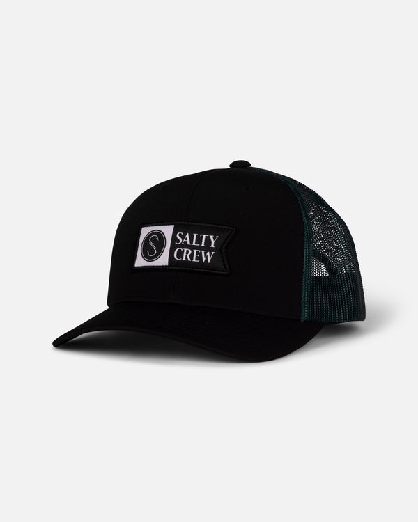 salty crew Pinnacle 2 Retro Trucker - Black/Hydro