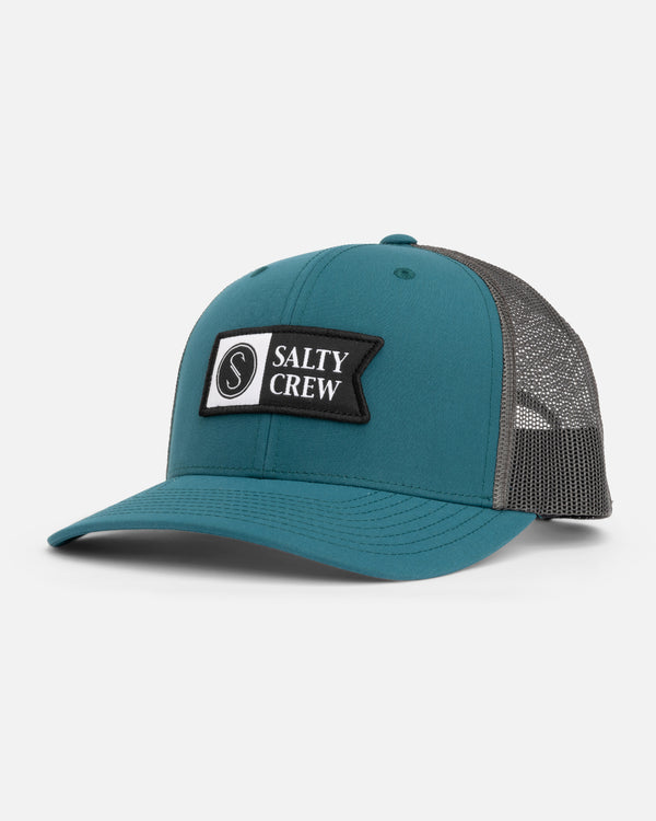 salty crew Pinnacle 2 Retro Trucker Hat - Hydro