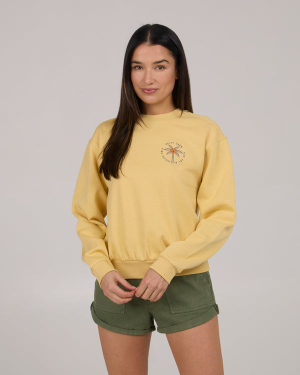 salty crew Queen Palm Crew Fleece - Dusty Gold