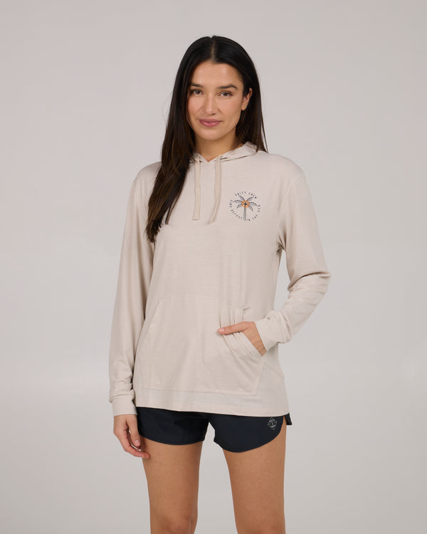 Salty Crew Queen Palm Tech Hoodie - Oatmeal