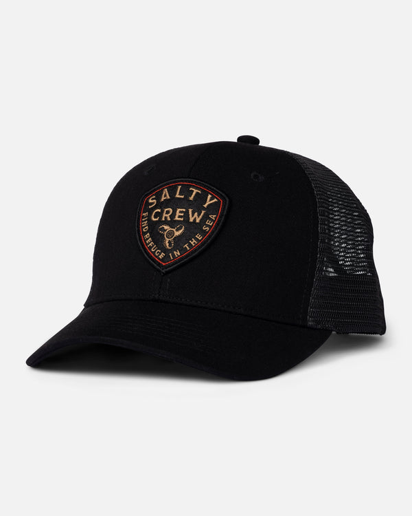 salty crew Rotor Trucker Hat - Black