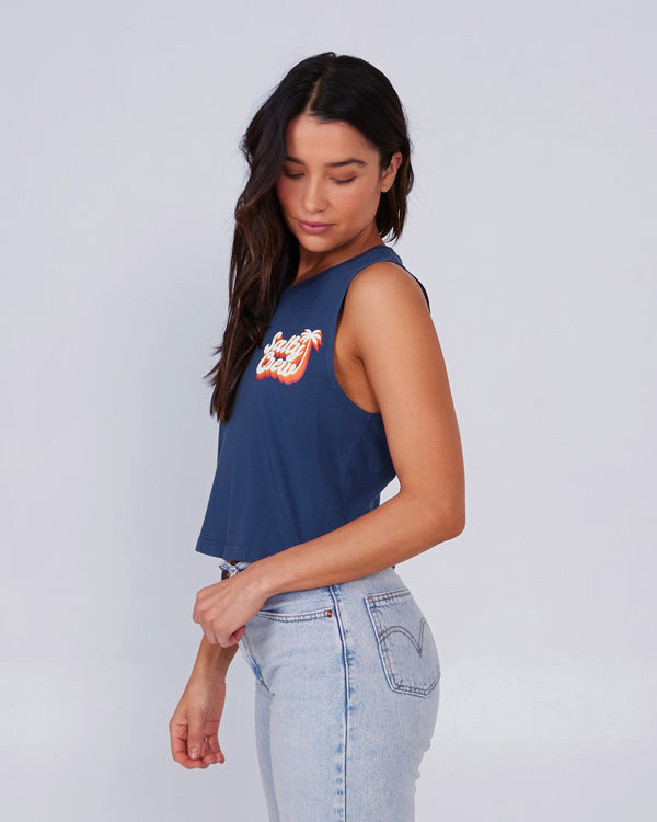 Salty Crew Salty Seventies Crop Tank - Denim