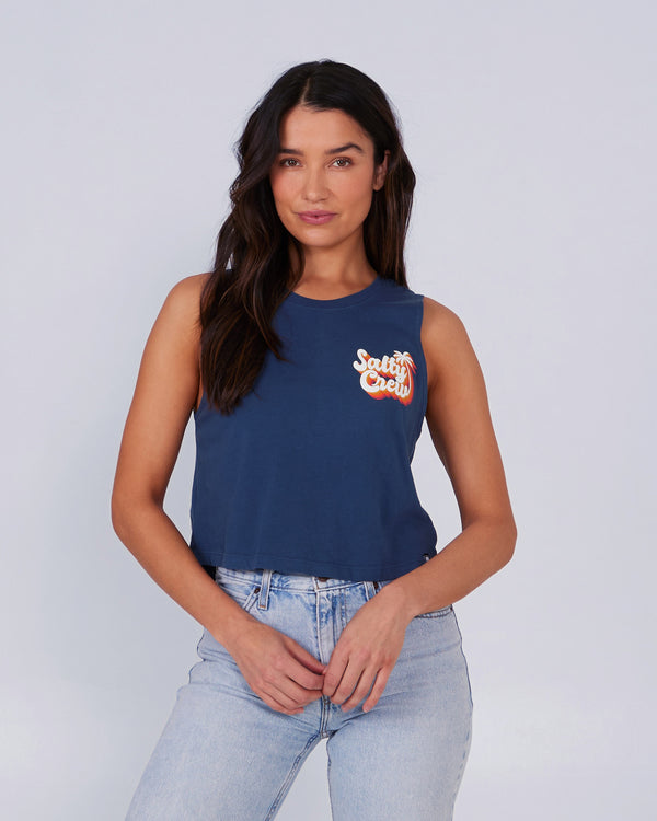 salty crew Salty Seventies Crop Tank - Denim