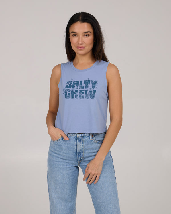 salty crew Sea Life Cropped Tank - Violet Blue