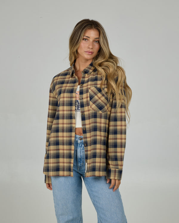 salty crew Shore Break Flannel - Khaki