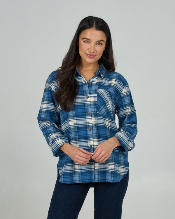 salty crew Shore Break Flannel - Midnight Navy