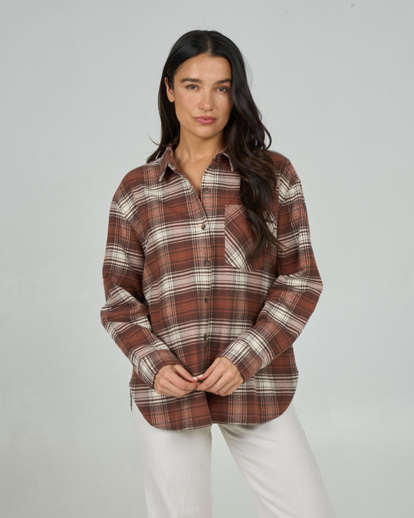 salty crew Shore Break Flannel - Rustic Red