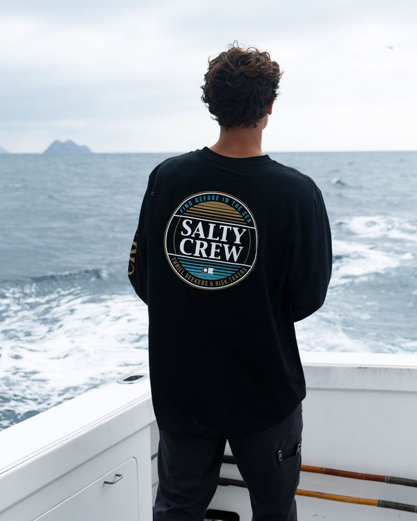 Salty Crew Simple Fade Long Sleeve Tee - Black