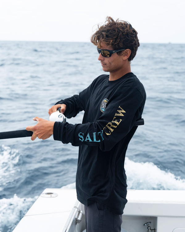 Salty Crew Simple Fade Long Sleeve Tee - Black