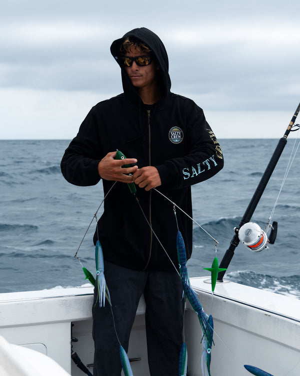 Salty Crew Simple Fade Zip Fleece Hoodie - Black