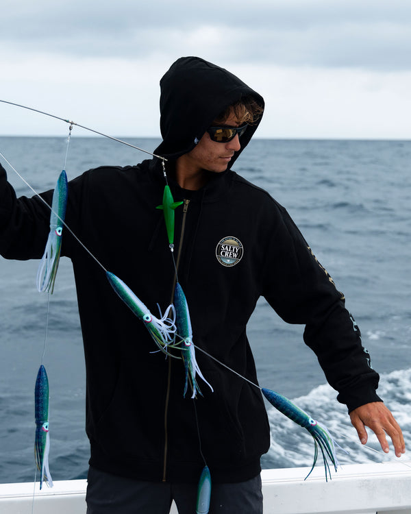 Salty Crew Simple Fade Zip Fleece Hoodie - Black