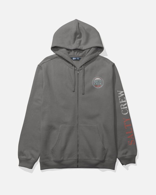 Salty Crew Simple Fade Zip Fleece Hoodie - Charcoal