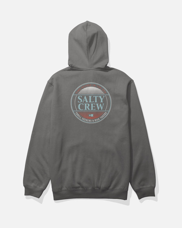 salty crew Simple Fade Zip Fleece Hoodie - Charcoal