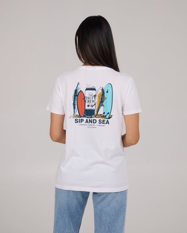 Salty Crew Sip And Sea Boyfriend Tee - White